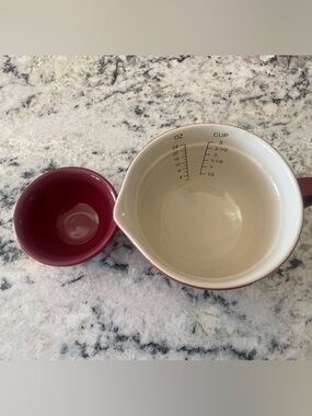 Longaberger 3 Cup bowl and mini bowl
